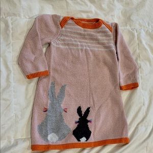 Baby Boden rabbits sweater dress
